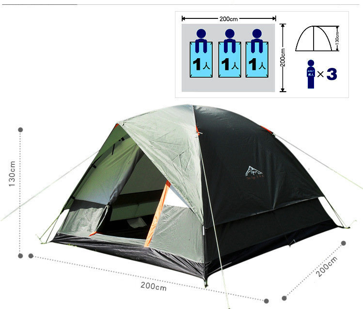 Cheap Goat Tents Waterproof Camping Hiking Fishing Tent Separated Dual Layer Travel Tent 4 Season Anti UV Beach Tent for 3 4 Person Family Tents 